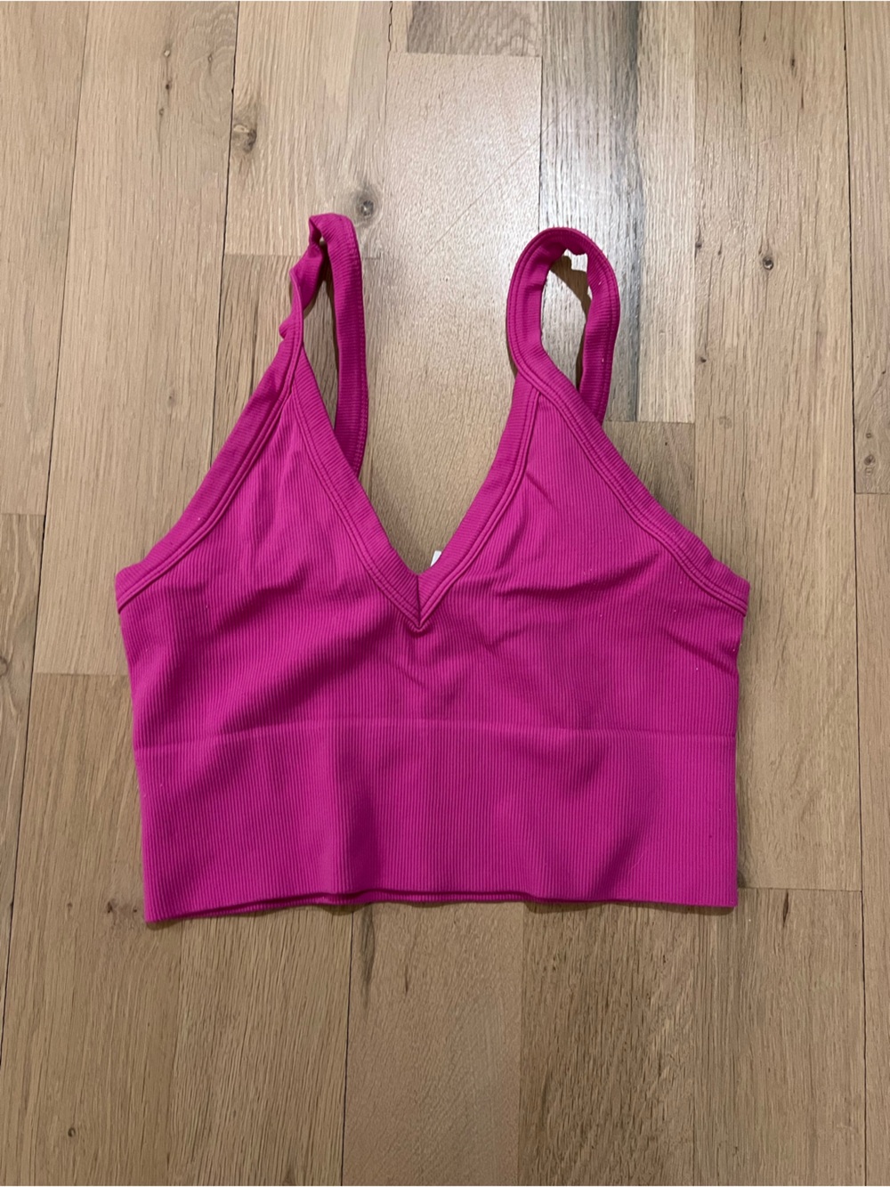 Bright Fuchsia Ribbed Crop Tank Top